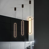 Load image into Gallery viewer, Oval Pendant Light Contemporary Style Metal Single Light Hanging Lamp