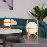 Load image into Gallery viewer, Japanese Natural Wood Base Glass Table lamp