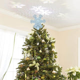 Load image into Gallery viewer, Christmas Tree Xmas Topper Lighted Snowflake LED Rotating Lamp