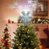 Load image into Gallery viewer, Christmas Tree Xmas Topper Lighted Snowflake LED Rotating Lamp