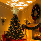 Load image into Gallery viewer, Christmas Tree Xmas Topper Lighted Snowflake LED Rotating Lamp