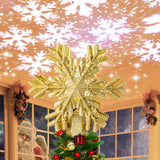 Load image into Gallery viewer, Christmas Tree Xmas Topper Lighted Snowflake LED Rotating Lamp