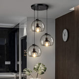 Load image into Gallery viewer, Modern Pendant Light Fixture with Smoky Grey Glass Shade
