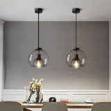 Load image into Gallery viewer, Modern Pendant Light Fixture with Smoky Grey Glass Shade