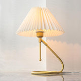 Load image into Gallery viewer, Nordic Vintage White Brass Wall Lamp Pleated Table Lamp Shade