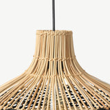 Load image into Gallery viewer, Black &amp; White Lampshade Rattan Pendant Light