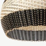 Load image into Gallery viewer, Black &amp; White Lampshade Rattan Pendant Light