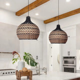 Load image into Gallery viewer, Minimalism Rattan Ceiling Light Fixture Woven Pendant Lampshade