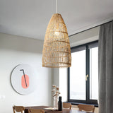 Load image into Gallery viewer, Natural Rattan Single Bell Pendant Lights