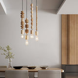 Load image into Gallery viewer, Modern Solid Wood Bead Chain Hanging Pendant Lights