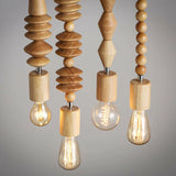 Load image into Gallery viewer, Modern Solid Wood Bead Chain Hanging Pendant Lights
