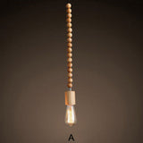 Load image into Gallery viewer, Modern Solid Wood Bead Chain Hanging Pendant Lights