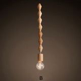Load image into Gallery viewer, Modern Solid Wood Bead Chain Hanging Pendant Lights