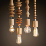 Load image into Gallery viewer, Modern Solid Wood Bead Chain Hanging Pendant Lights