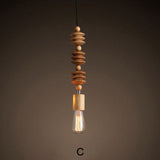 Load image into Gallery viewer, Modern Solid Wood Bead Chain Hanging Pendant Lights