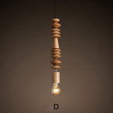 Load image into Gallery viewer, Modern Solid Wood Bead Chain Hanging Pendant Lights