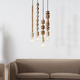 Load image into Gallery viewer, Modern Solid Wood Bead Chain Hanging Pendant Lights