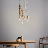 Load image into Gallery viewer, Modern Solid Wood Bead Chain Hanging Pendant Lights