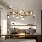 Load image into Gallery viewer, Nordic Rustic Tree Branch Hanging Chandelier with Bubble Glass lighting