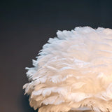 Load image into Gallery viewer, White and Gray Feather Table Lamp