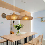 Load image into Gallery viewer, Natural Wood Pendant Lights Over Kitchen Island