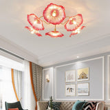 Load image into Gallery viewer, Vintage Lotus Leaf Glass Ceiling Light