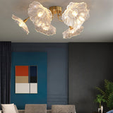 Load image into Gallery viewer, Vintage Lotus Leaf Glass Ceiling Light