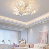 Load image into Gallery viewer, Vintage Lotus Leaf Glass Ceiling Light