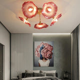 Load image into Gallery viewer, Vintage Lotus Leaf Glass Ceiling Light