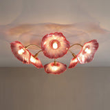 Load image into Gallery viewer, Vintage Lotus Leaf Glass Ceiling Light