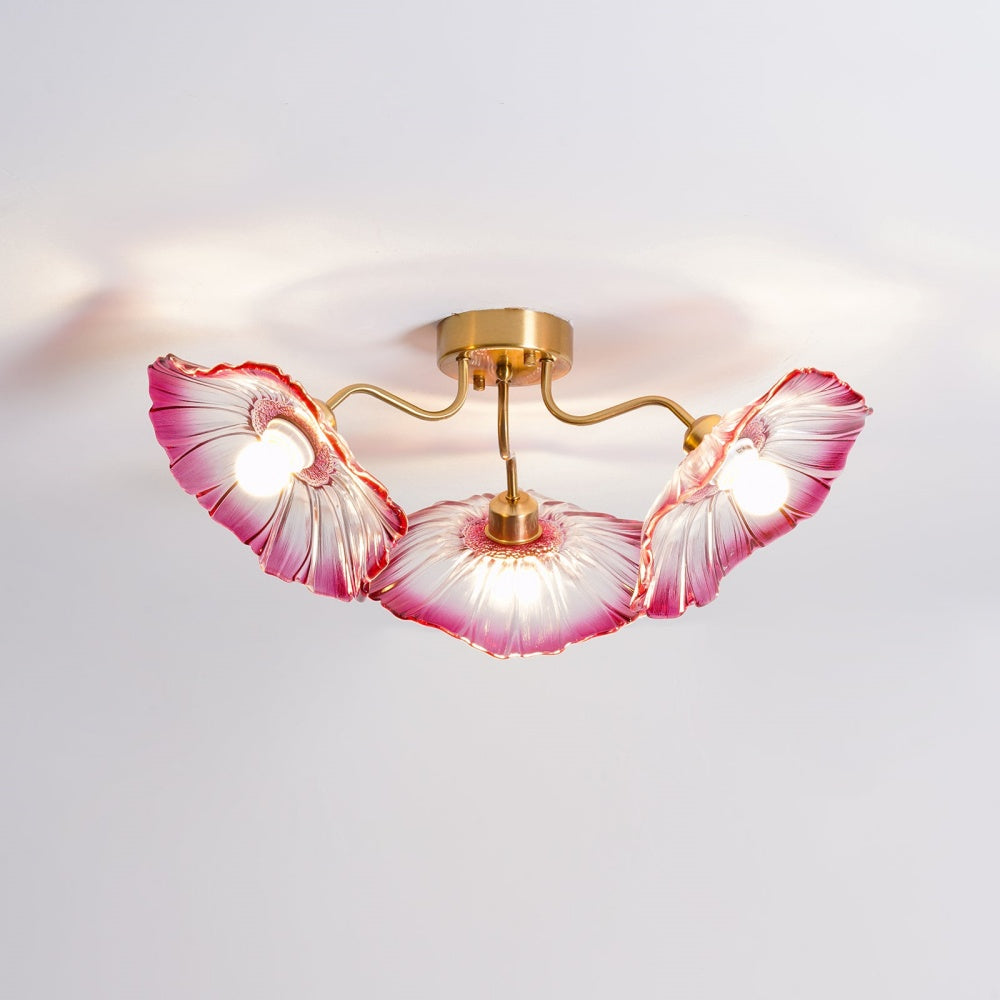Lotus glass ceiling light top