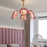 Load image into Gallery viewer, Modern Lotus Leaf Glass Living Room Chandelier