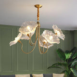 Load image into Gallery viewer, Modern Lotus Leaf Glass Living Room Chandelier
