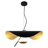 Load image into Gallery viewer, Creative Black Gold Chandelier UFO Brass Pendant Light