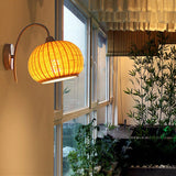 Load image into Gallery viewer, Rattan Lantern Shape Hanging Wall Sconce