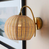 Load image into Gallery viewer, Rattan Lantern Shape Hanging Wall Sconce