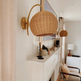 Load image into Gallery viewer, Rattan Lantern Shape Hanging Wall Sconce