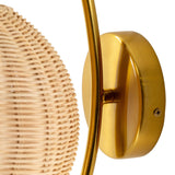 Load image into Gallery viewer, Rattan Lantern Shape Hanging Wall Sconce