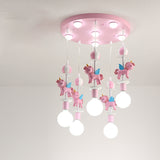 Load image into Gallery viewer, Pink Glass Ball Led Pendant Lights Children Living Room Decoration Hanging Lamp