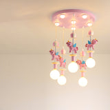 Load image into Gallery viewer, Pink Glass Ball Led Pendant Lights Children Living Room Decoration Hanging Lamp