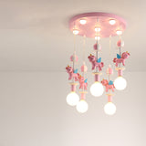 Load image into Gallery viewer, Pink Glass Ball Led Pendant Lights Children Living Room Decoration Hanging Lamp