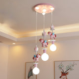 Load image into Gallery viewer, Pink Glass Ball Led Pendant Lights Children Living Room Decoration Hanging Lamp