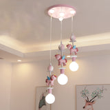 Load image into Gallery viewer, Pink Glass Ball Led Pendant Lights Children Living Room Decoration Hanging Lamp