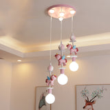 Load image into Gallery viewer, Pink Glass Ball Led Pendant Lights Children Living Room Decoration Hanging Lamp
