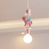 Load image into Gallery viewer, Pink Glass Ball Led Pendant Lights Children Living Room Decoration Hanging Lamp