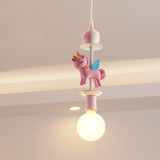 Load image into Gallery viewer, Pink Glass Ball Led Pendant Lights Children Living Room Decoration Hanging Lamp